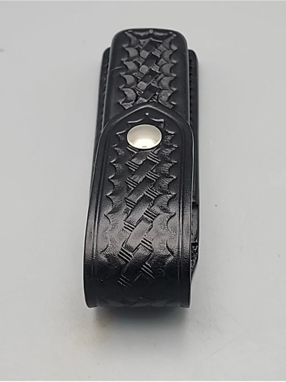 Men's Black Leather Tool/Key Sheath with Snap Closure